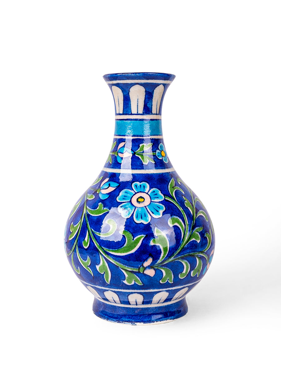 Blue Pottery Surahi Blue color – NEERJA INTERNATIONAL INC